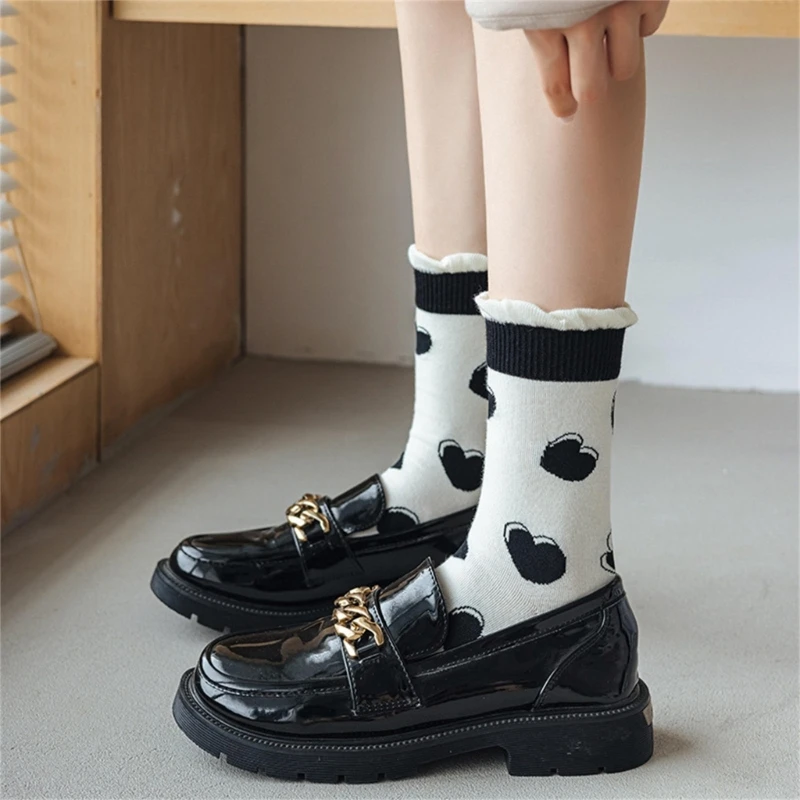 Women's Lolitas Socks Sweet Bootie Socks Ruffle Ankle Dress Socks 066C