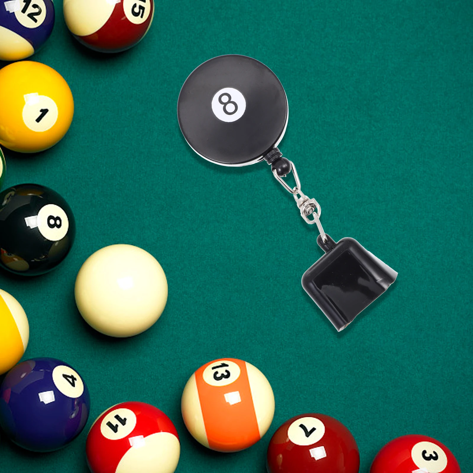 Schwarzer Pool-Queue-Kreidehalter, hochwertige Gummi-Kreidespitze für Billardtisch-Zubehör, langlebig, verschleißfest