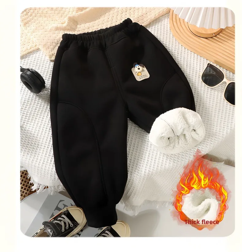 Modische Winter-Freizeithosen für Kinder mit Fleece und Verdickung, Geeignet für Jungen und Mädchen, Oberbekleidung und Warme Hosen – Detail 5