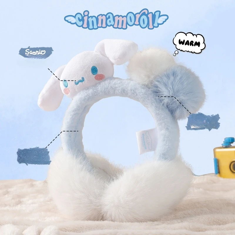 MINISO Sanrio coppe per orecchie calde invernali per bambini per orecchie calde per ragazze, orecchie per bambini medie e grandi, cartoni animati freddi e antivento