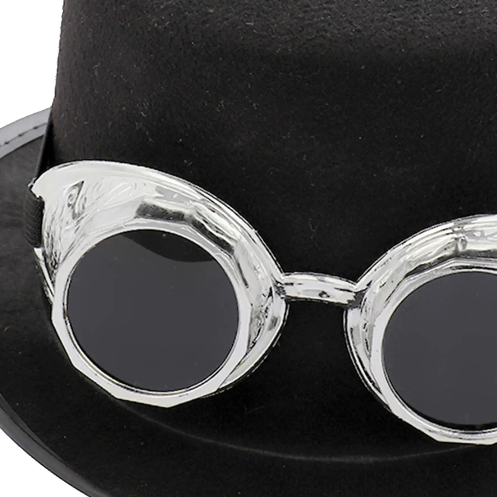 Punk Goth Steampunk Cylinder z Goglami Kostium Cosplay Akcesoria do Kapelusza Unisex DIY dla Kobiet i Mężczyzn Elegancki Czarny