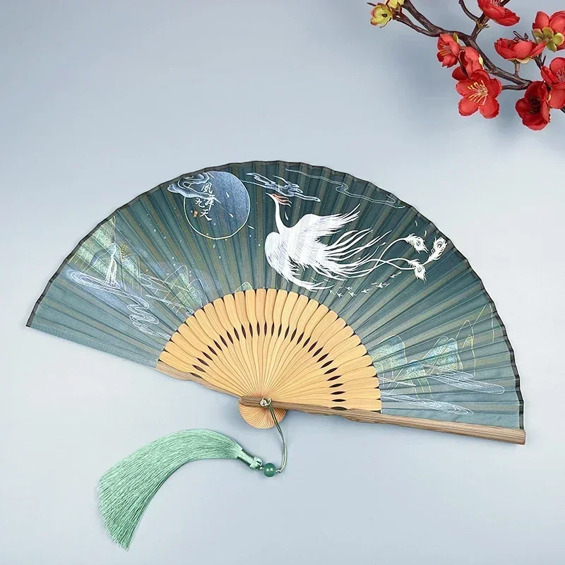 Summer Portable Folding Fan Silk Lady Decorative Hand Fan Outdoor home decoration hand fan best gift