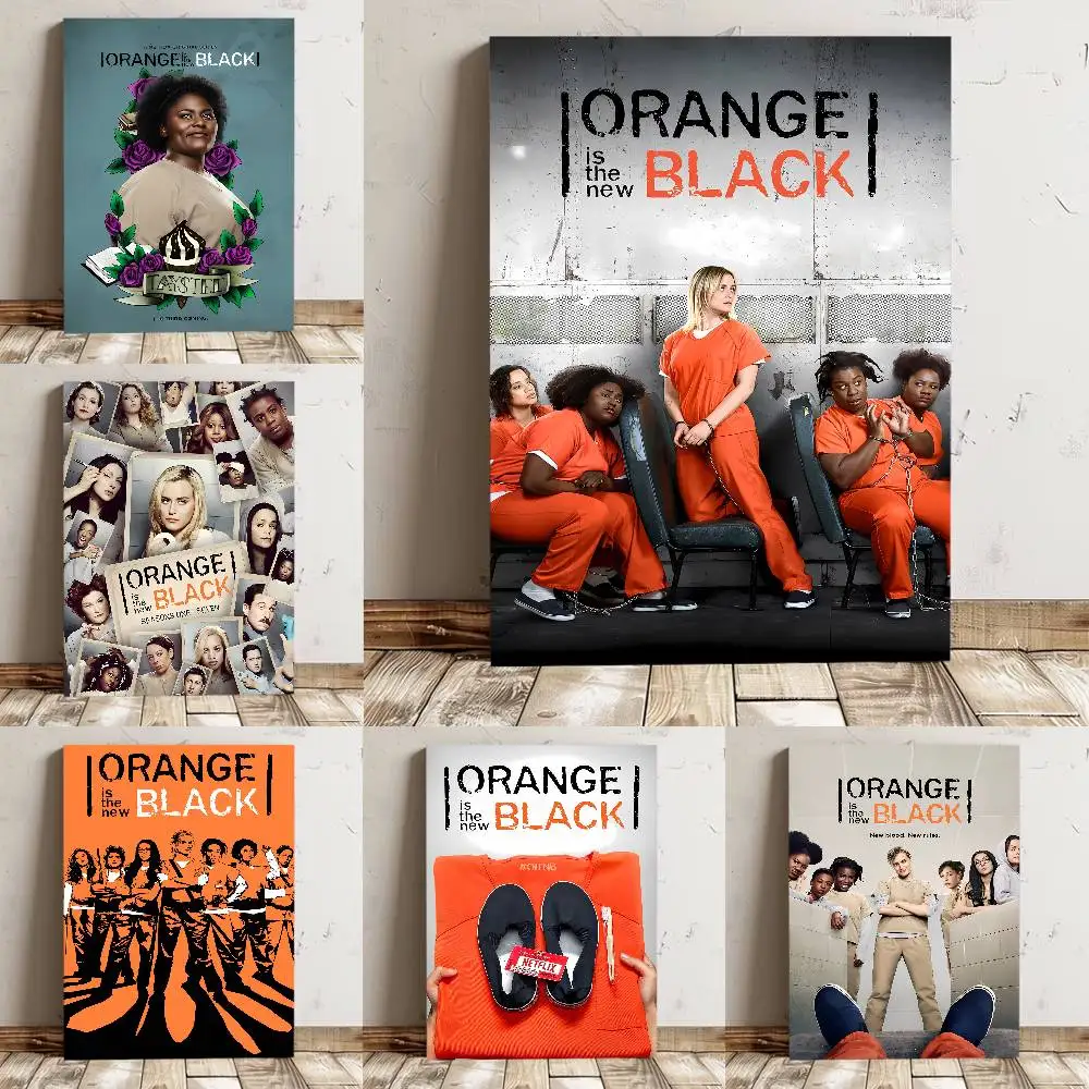 Orange ist das neue schwarze Poster, hochwertiger Druck, wasserfester Wandkunst-Aufkleber für Bar, Wohnzimmer, Dekoration, Geschenk