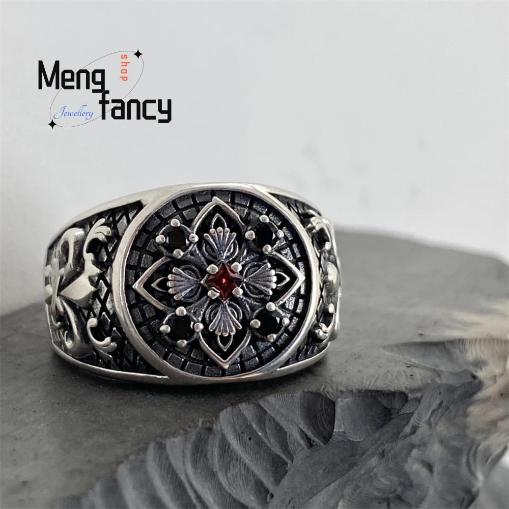 

A Retro, Fashionable, Heavy-Duty, Zircon Patterned Open Ring, A Powerful And Trendy Men's Ring Fashion Jewelry Exquisite Elegant