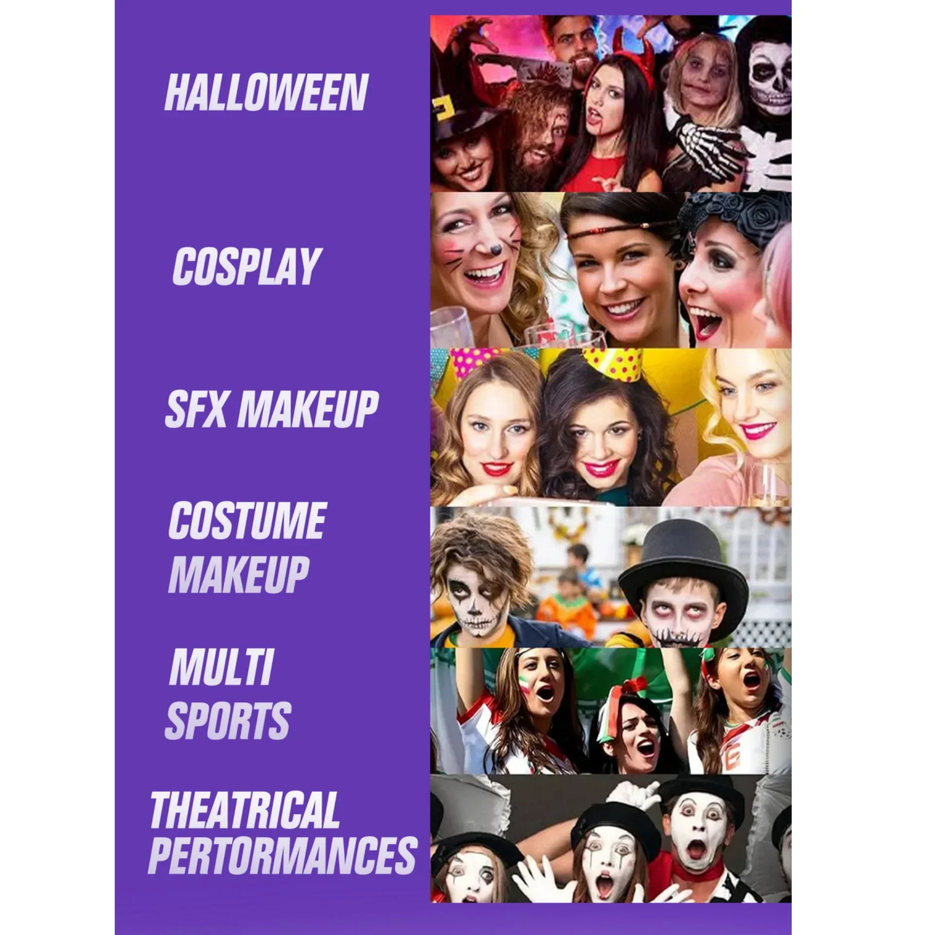 8 個ハロウィンマット口紅セットダークブラックヴァンパイアイエローベルベット口紅顔ボディペインティングクリエイティブ DIY メイクアップ化粧品