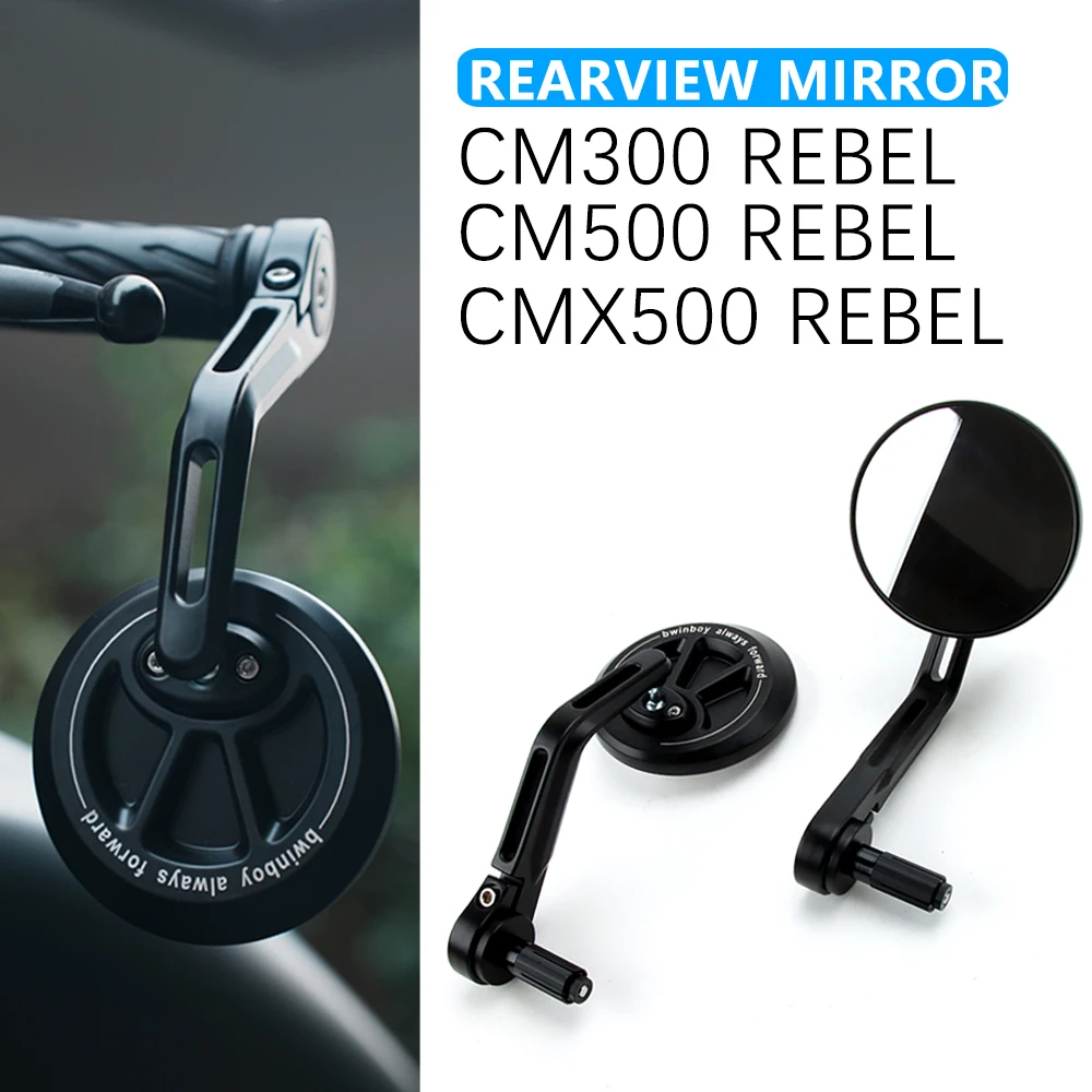 

Motorcycle Universal Motorcycle 7/8" 22mm Handle Bar End Rearview Mirror For Honda CM300 CM500 CM 300 500 CMX500 CMX 500 Rebel