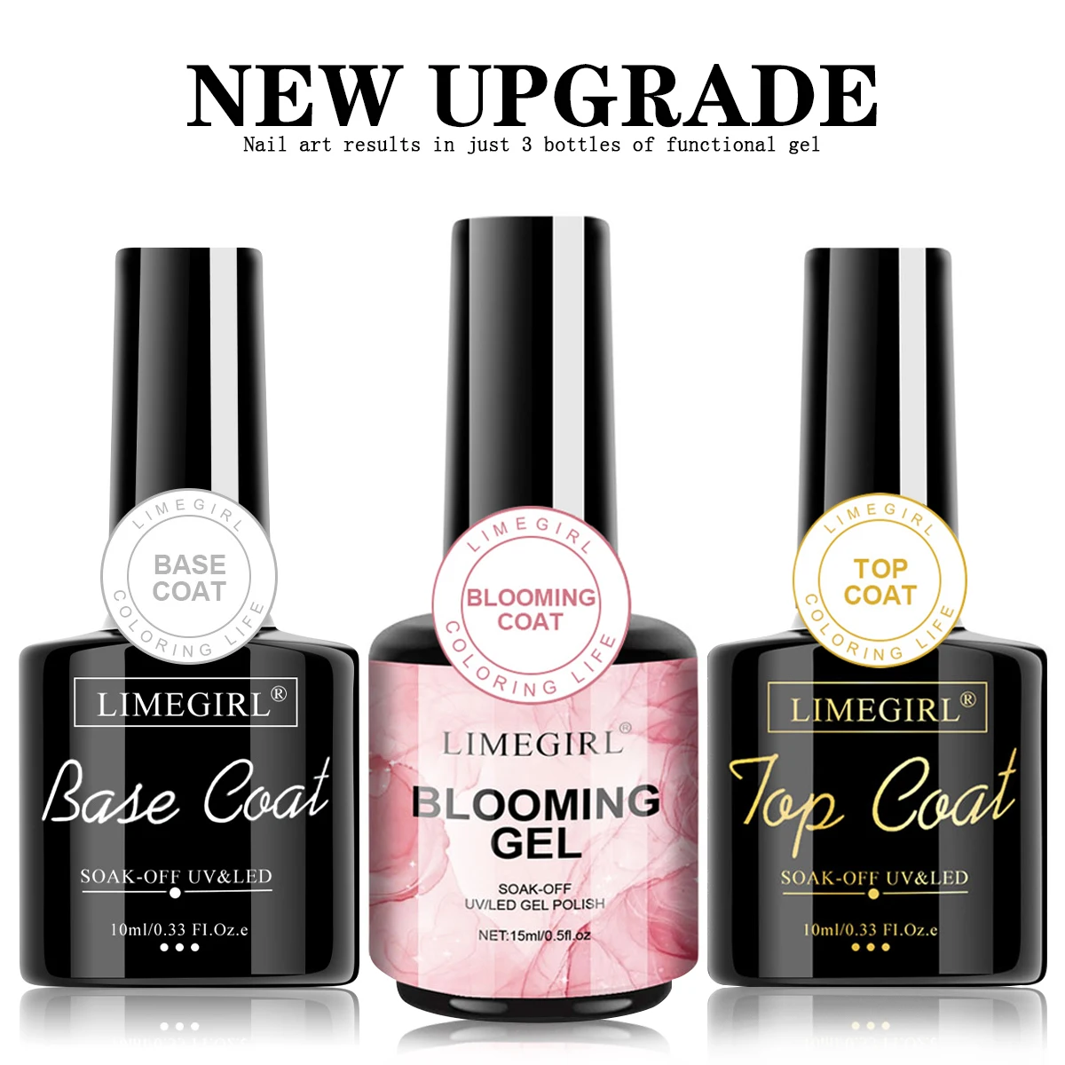 LIMEGIRL Nail Art Multifunctional Gel Kit Soak UV Primer Clear Coated Varn Bloom Gel Nail Art Extension Polished  Gel Varn Set