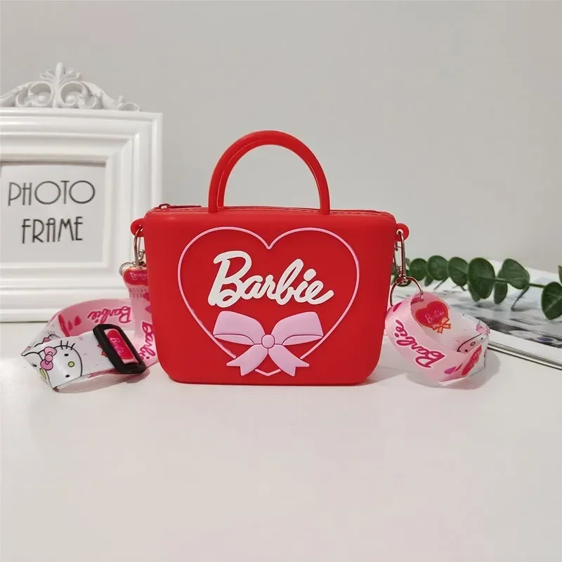 Torby na ramię Barbie dla dziewczynek Cute Cartoon torebki w kształcie serca torebka różowe torby typu Crossbody prezenty świąteczne dla dzieci