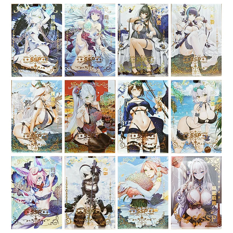 Anime Goddess Story Rare SSP Reflections Flash Cards Kagura albedo Fubuki Yoimiya Toys for boys Collectible Cards Birthday Gifts