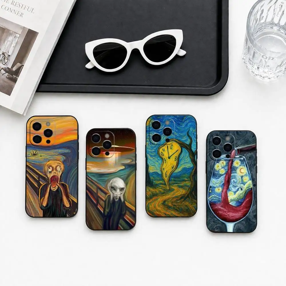 

Edvard Munch-h The Scream-m Art Phone Case For iPhone 17,16,15,14,13,12,11 Plus,Pro Max,XS,Soft Silicone Black Cover