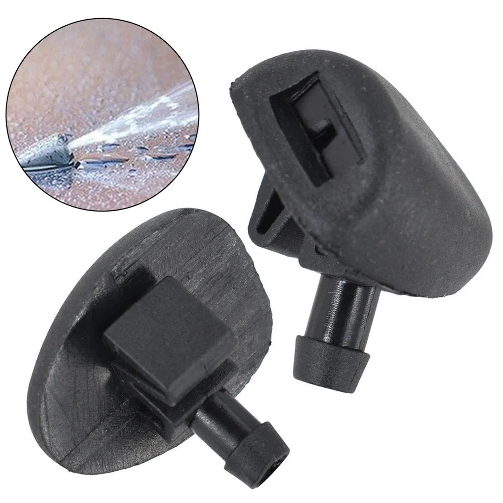 2pcs Wiper Washer Nozzles Black Car Front Windscreen Wiper Water Washer Jet Nozzles For 407 206 C2 C5 6438Z1