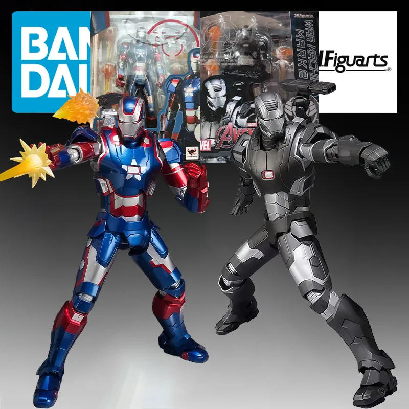 Оригинальные фигурки BANDAI Iron Patriot и War Machine, аниме-фигурки, игрушки для мальчиков, рождественский подарок, коллекционные модели, украшения