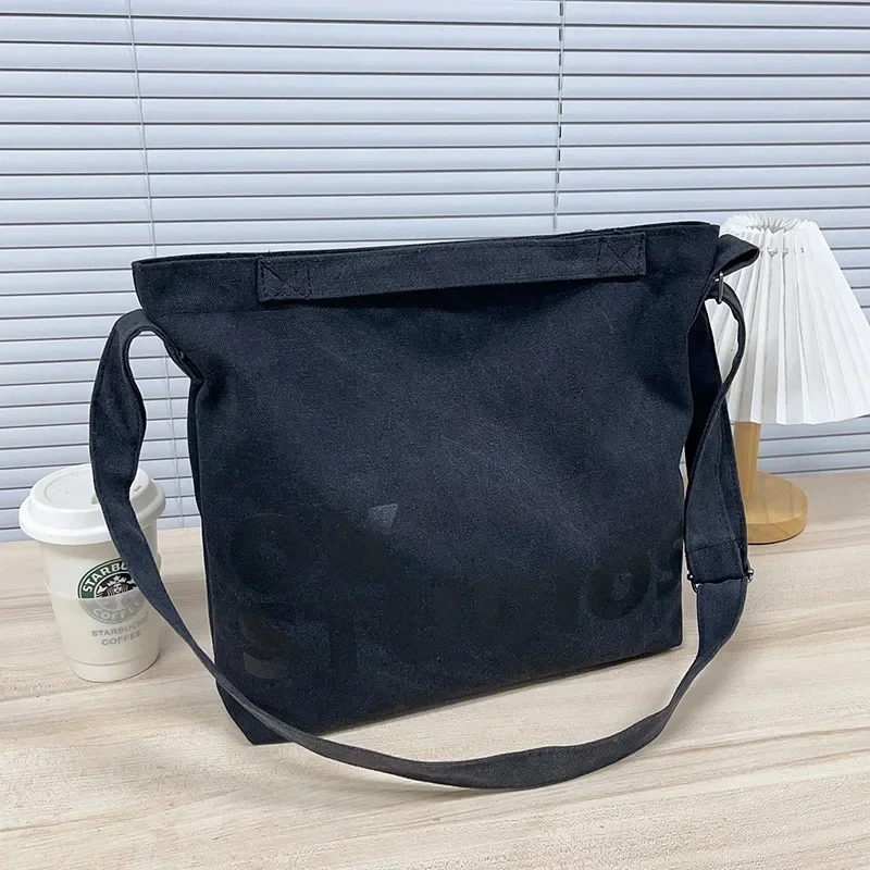 Neue verdickte gewaschene Segeltuch tasche, koreanische Damen handtasche Umhängetasche, Einkaufstaschen für Frauen mit großer Kapazität, Schult aschen für Schüler – Detail 9
