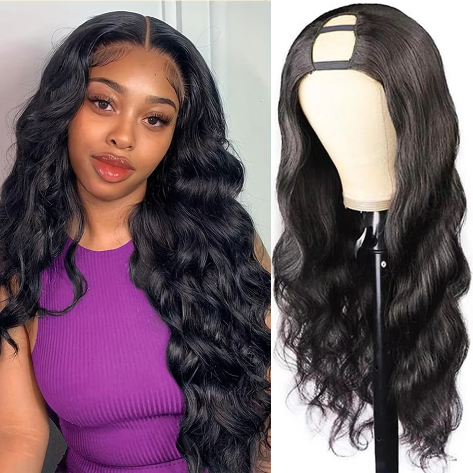 250% Body Wave U Part Wig Human Hair Wigs 200% U Shape Full Machine Made Wig Half Wig For Women Brazilian Virgin 10A Hair