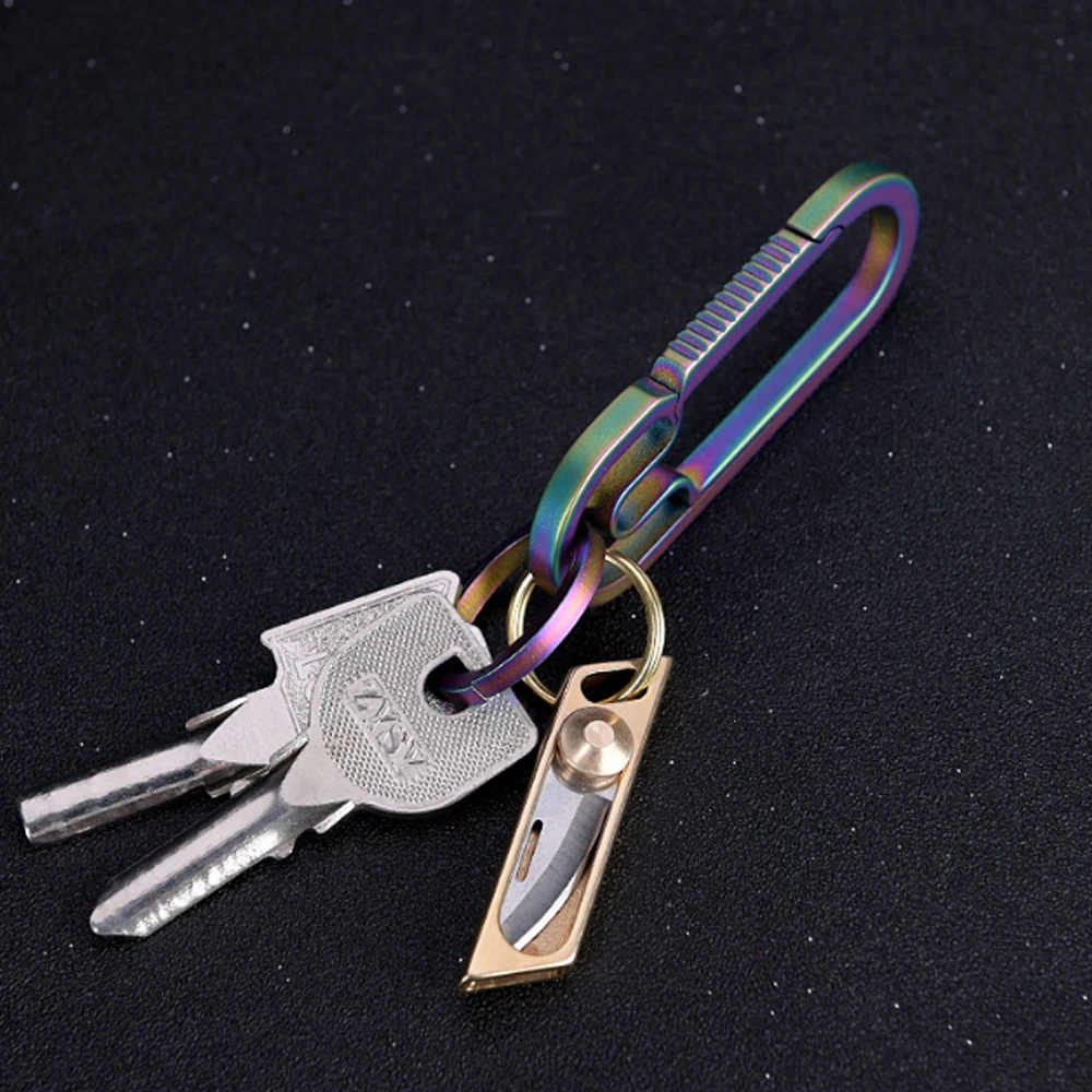 Pure brass Mini Push Knife brass  Sharp Portable Edc Keychain Pendant Unpacking Express Opening