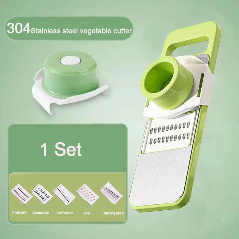 304 Stainless Steel Vegetable Slicer, Potato, Tomato, Onion, Carrot, Shredding, Slicing, Flower Cutting,Kitchen Knife Tool 1 Set