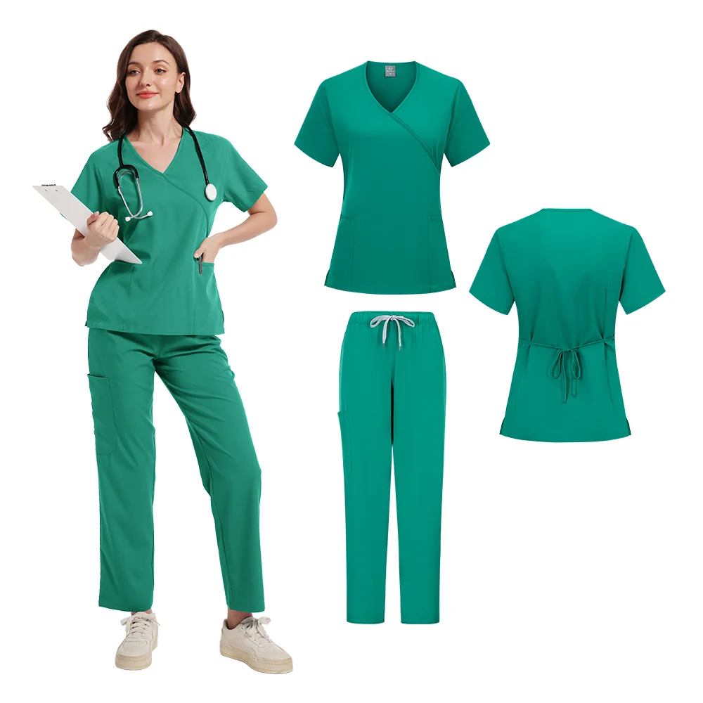ขายร้อนพยาบาลชุดขัดผู้หญิงต่อต้านริ้วรอยล้างทําความสะอาดได้นุ่มชุดโรงพยาบาล Medical Scrubs ผู้หญิงขัดชุดอุปกรณ์การแพทย์