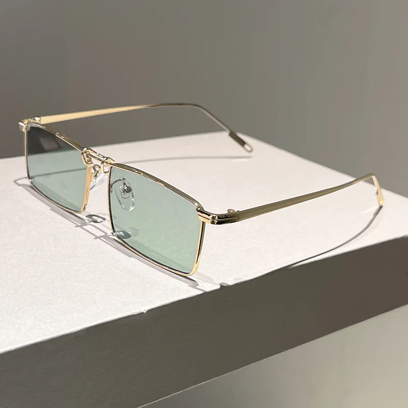 Vintage Sunglasses Skin-Friendly Driving Shades Sun Glasses Ergonomic Metal Frame Sunglasses For Shopping Driving Traveling