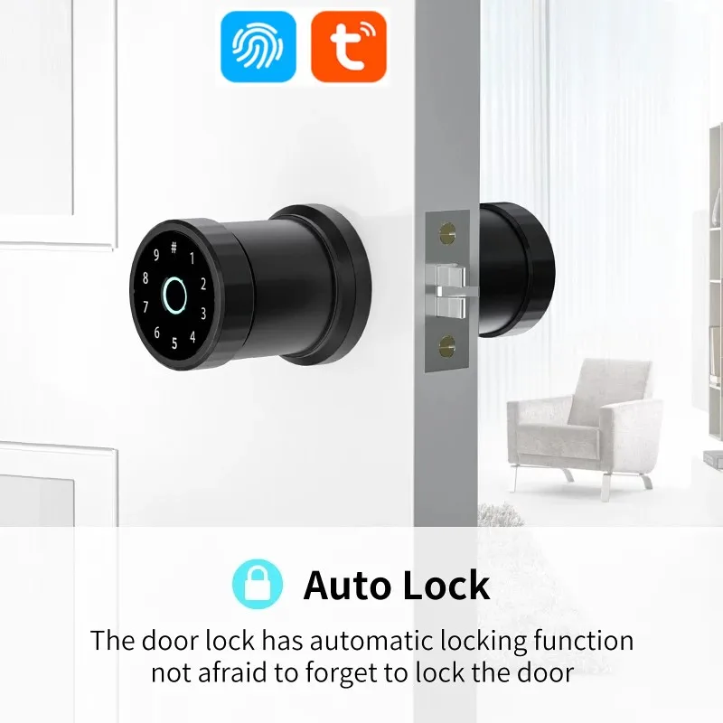 Electronic Lock For Tuya Smart Bluetooth For Smartlife Spherical Indoor Fingerprint Electronic Code Lock Keyless entry