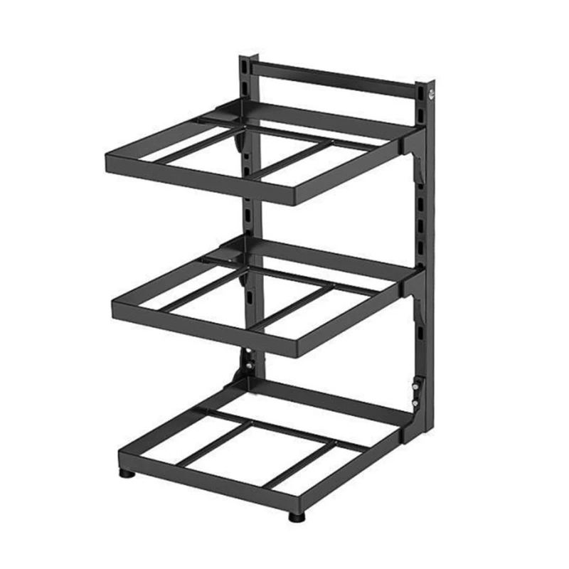 Organizzatori per armadietti per rack per pentole regolabili Scaffale per fornelli in acciaio carbonio Installazione semplice