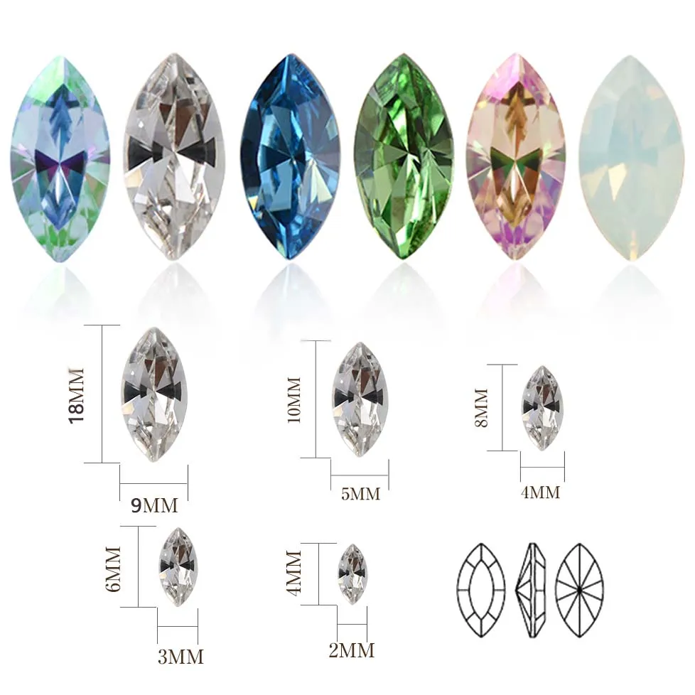 

Xilion Navette Fancy Stone Original K9 Crystals CZ Loose Beads Rhinestone for Nail Art Jewelry Making Cloth Craft