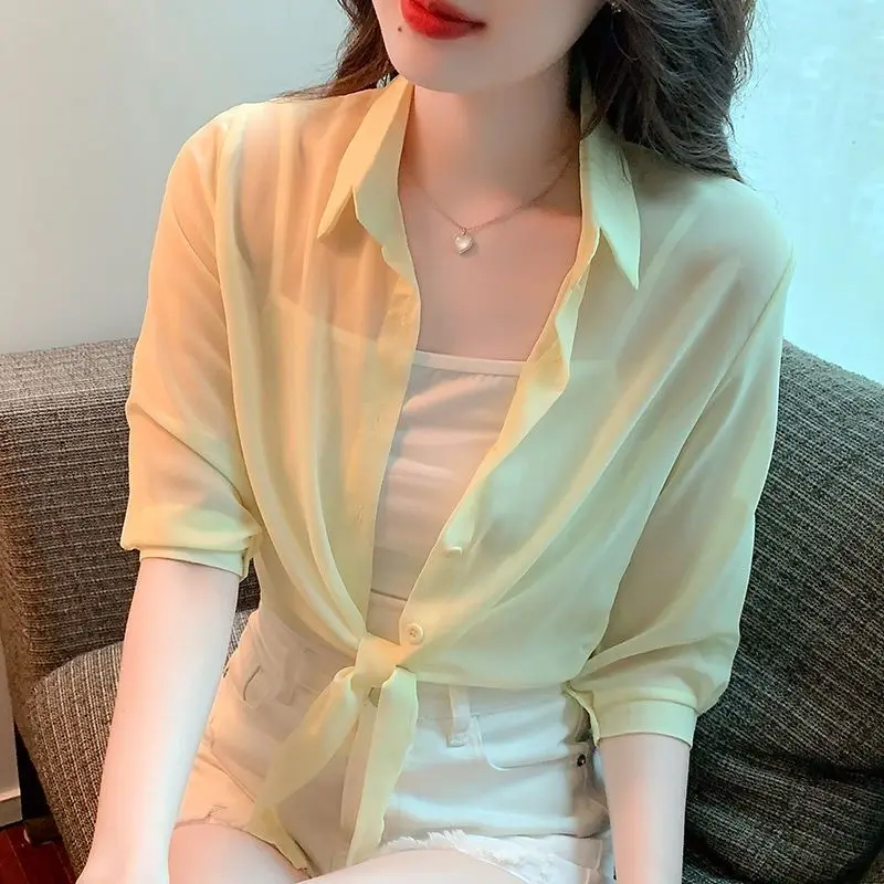 New Summer Small Shawl Thin Shirt Small Jacket for Women's Versatile Sun Protection Clothes Snow Furnish