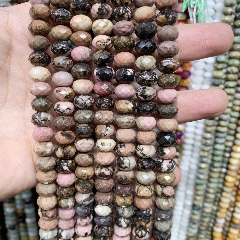 Natural 6x10mm African jade Abacus Beads  Polished Agate Mousse Spacer Strand Beads For DIY Making Jewelry Accessory Bracelet