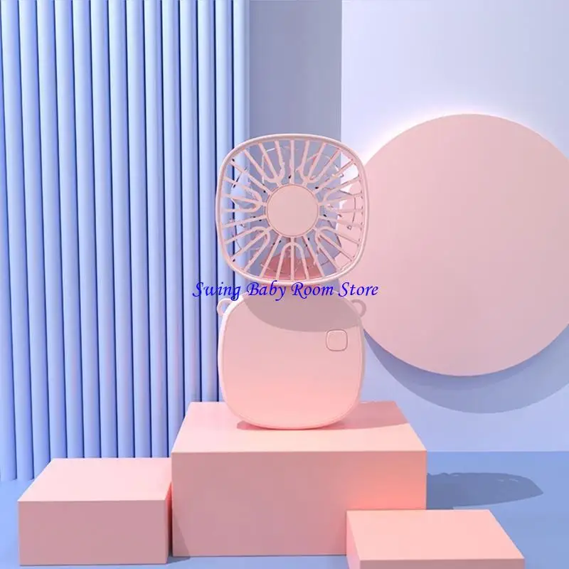 K1ad Small Handheld Fan com 3 velocidades USB recarregável fã pescoço pendurado para externo