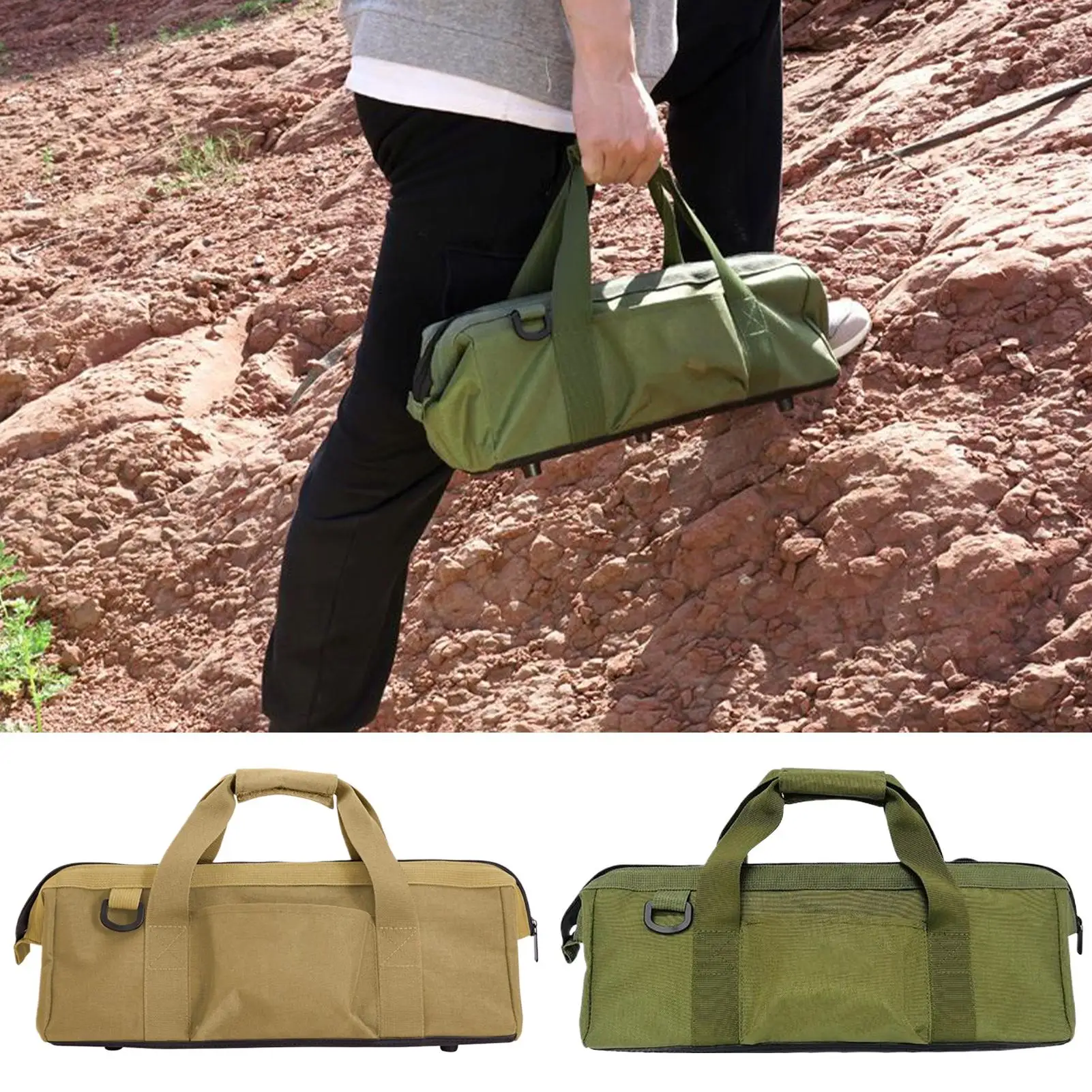 

Large Capacity Tent Stake Bag with Handle Waterproof Multi-Functional Organizer for Tent Pegs, Outdoor Camping Hiking