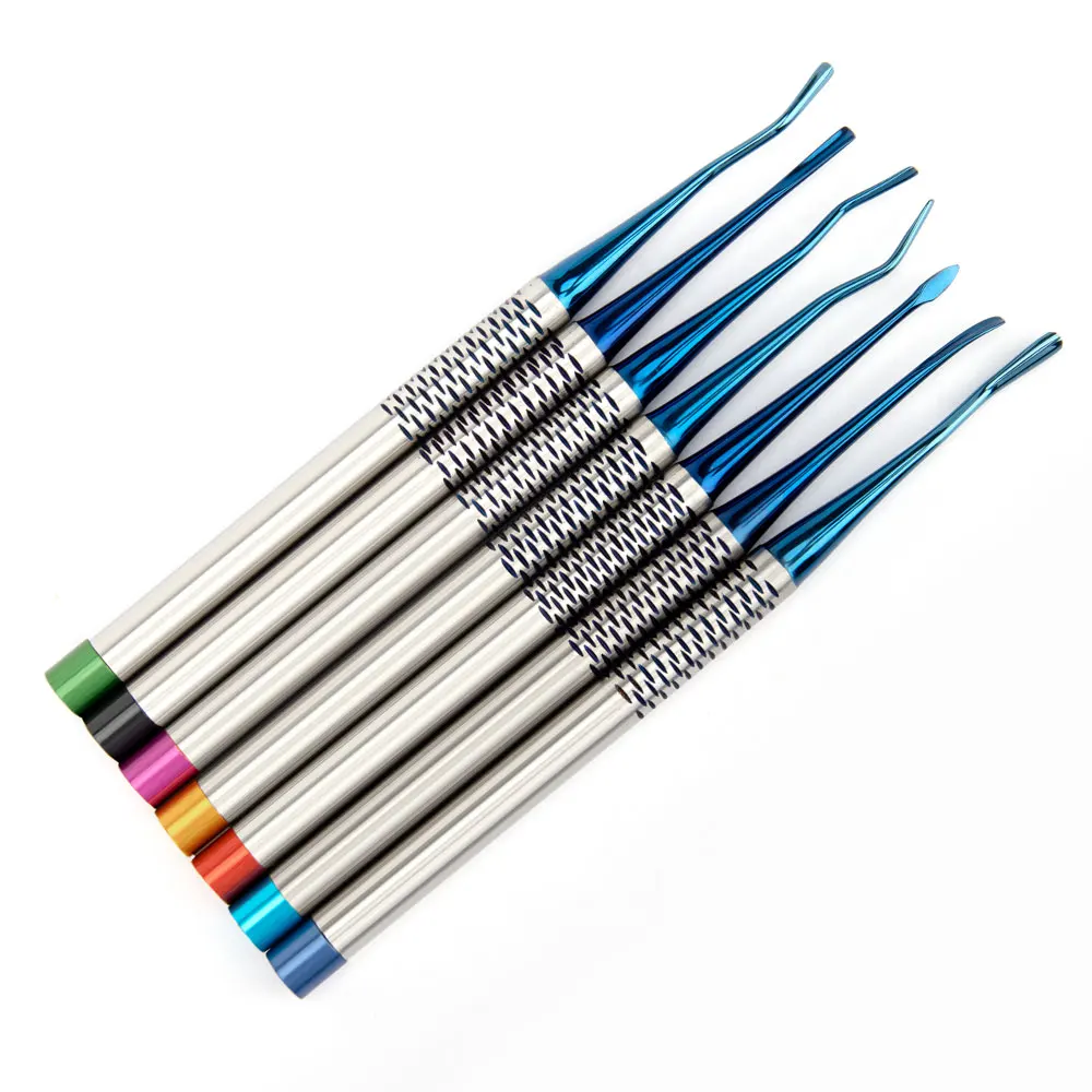 

7 шт./компл., стоматологические инструменты для извлечения зубов, имплантат из титанового сплава, хирургический инструмент, комплект стоматологического лифта, продукт для извлечения корней