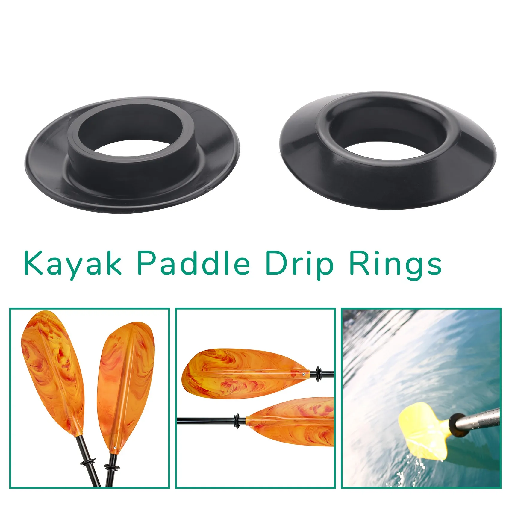Anneaux de goutte à goutte universels pour pagaie de canoë kayak, anneau de protection contre les éclaboussures, remplacement d'accessoires de pagaie, 4 pièces