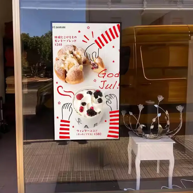 32 43 Poster semi-esterno da 55 pollici Monitor Android Lettore pubblicitario Display LCD Schermo Vetrina del negozio di segnaletica digitale