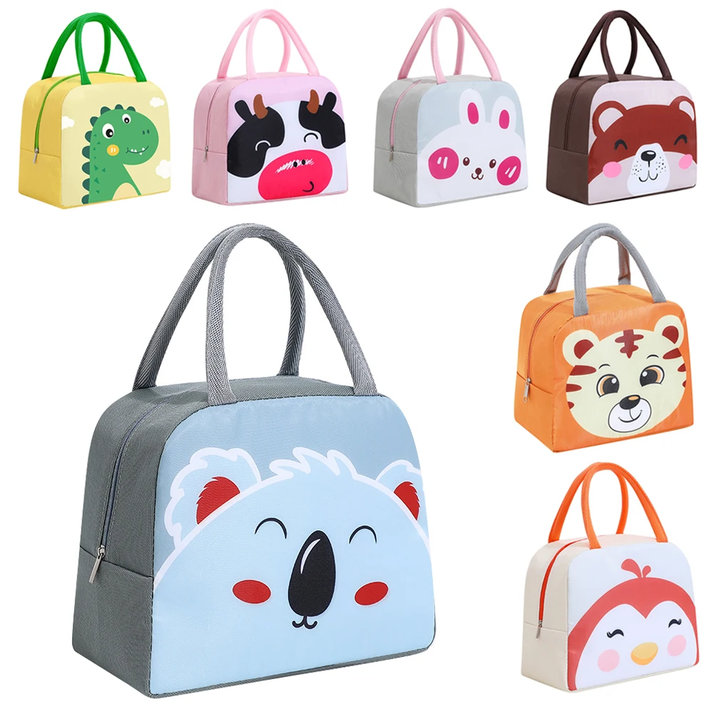 Portable Creative Insulated Thermal Lunch Box Picnic Supplies Bags Cartoon Lunch Bag Box Lunch Bags for Women Girl Kids Children