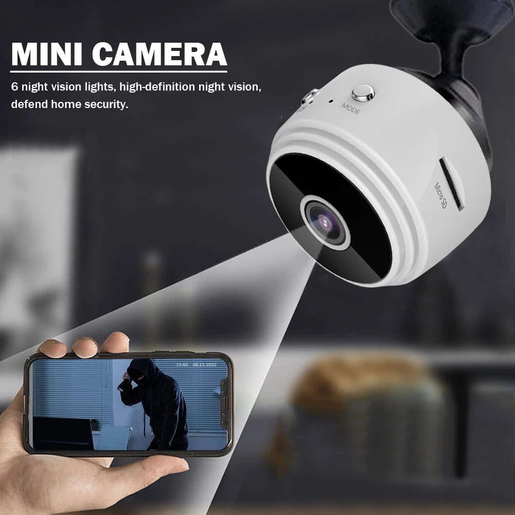 WiFi Mini Camera HD 1080p Security Monitoring Camera Night Vision USB Rechargeable Remote Viewing Strong Magnetic Smart Home