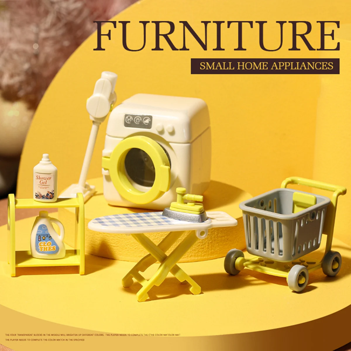 1:12 Miniature Furniture Forest Family Kitchen Toy Dining Table Dollhouse Accessories Bathroom Pretend Play For Girl Gifts Toys