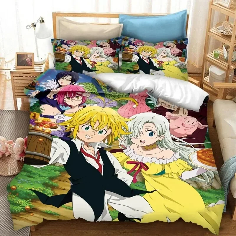 

Anime The Seven Deadly Sins Duvet Cover 3D Printed Bed Set Pillowcase Bedding Set Linen Sheet Quilt Cover Full Queen King Size