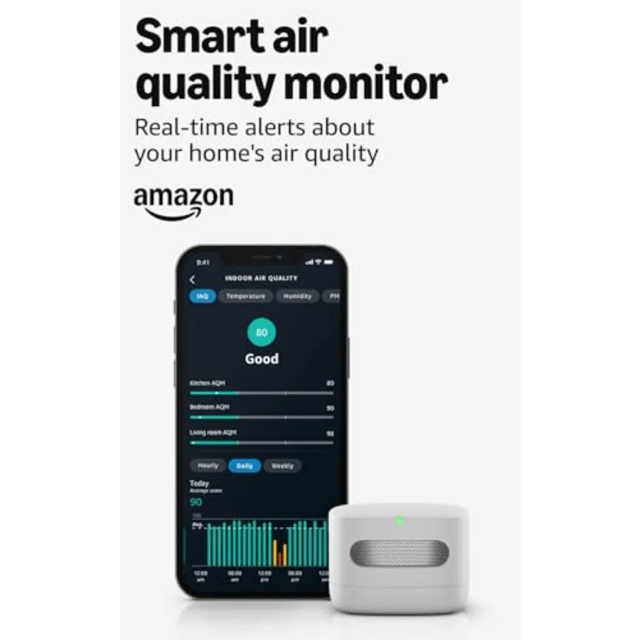 Amazon Smart Air Quality Monitor Know your air, Works with Alexa