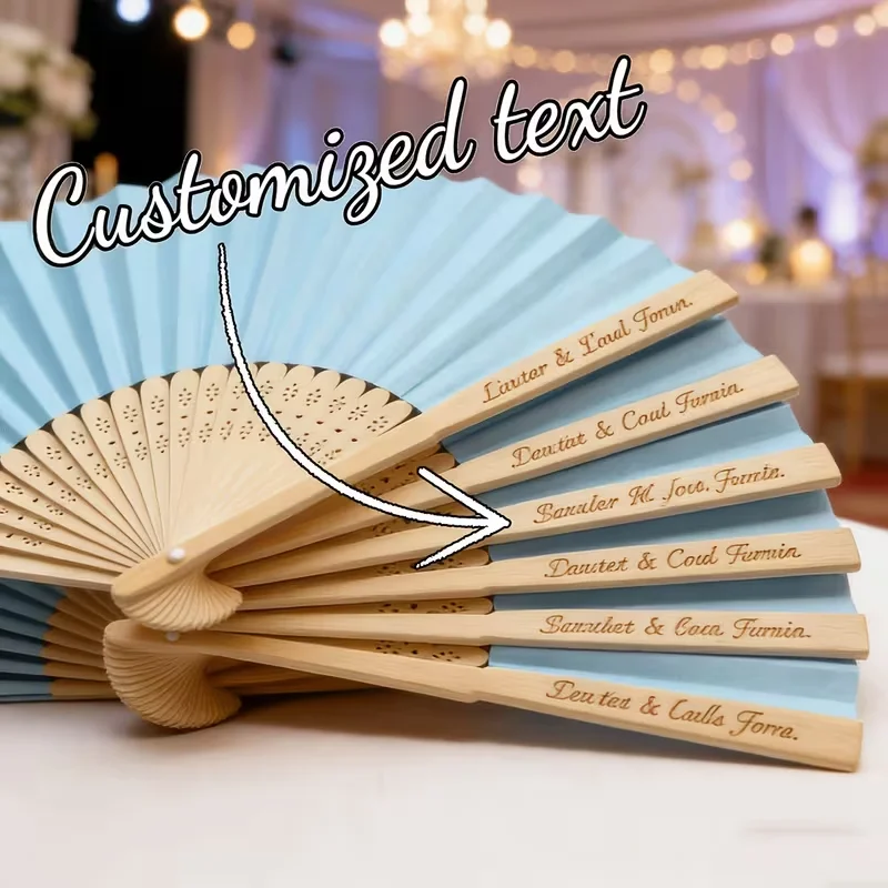 17Pcs/23Pcs/37Pcs/65Pcs Personalized Custom Blue Paper Fans. Laser Engraved Names and Dates. Blank Paper Folding Fans Customized Handheld Fans, Country Wedding Fan Gifts, Guest Wedding Folding Fans, Engraved Wooden Fans, Summer Party Gift Fans Suitable for Weddings, Bridesmaid Party Gifts, Green Decorative Hand Fans for Guests, Wedding Souvenirs, Bridesmaid Party Decorations.