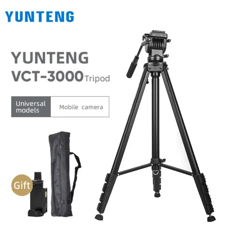 YUNTENG VCT-3000 3-meter Professional Tripod Handheld Hydraulic Pan Head Heavy Duty Bracket for Digital Video Camera