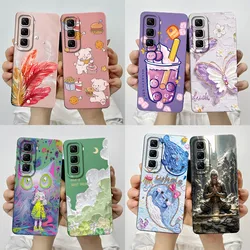 For Infinix Hot 50 4G Case Hot50 X6882 Soft Silicone Painted Phone Funda Cartoon Printed Shockproof Protective Back Cover Coque