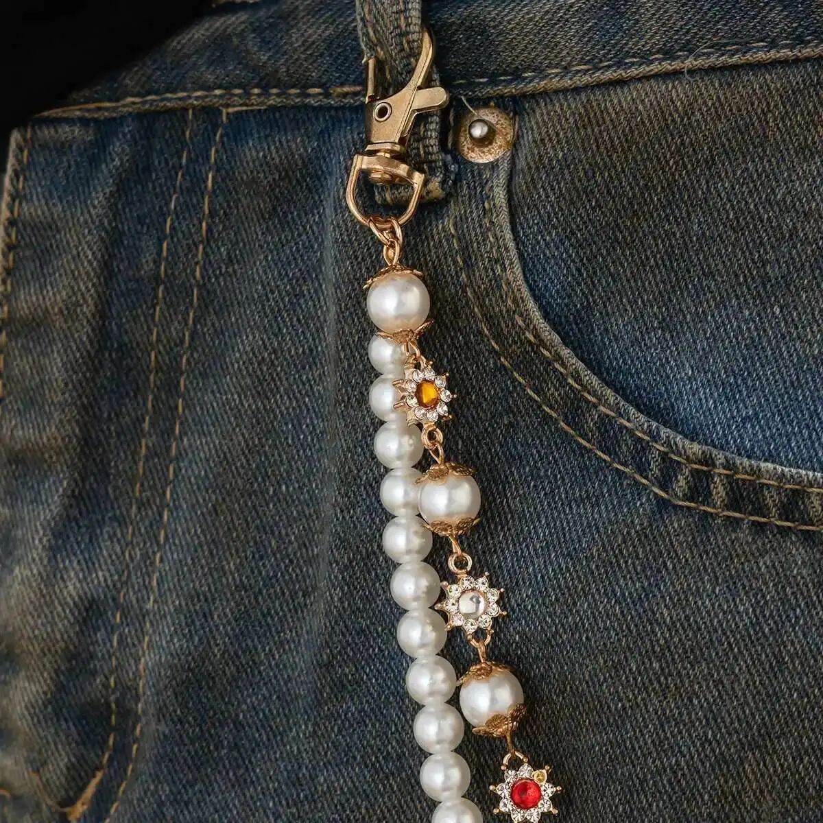 

PuRui Exquisite Luxury Imitation Pearl Waist Belt Chain for Men Women Trendy Creative HipHop Trousers Hipster Pant Chain Jewelry