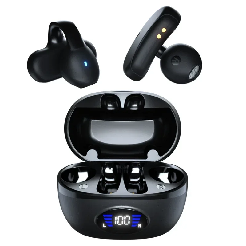 

Clip On Ear Wireless Sport HIFI Headphones Ear-Clip Game Music Touch Control TWS Bluetooth 5.3 Earphone(Bone Conduction Concept)