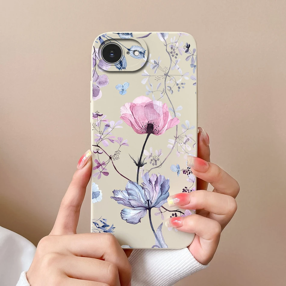 حافظة لهاتف آيفون 16E 2025 غطاء هاتف من السيليكون السائل الناعم تغطية كاملة ممتص للصدمات لهاتف SE 2025 غلاف خفيف الوزن مضاد للسقوط