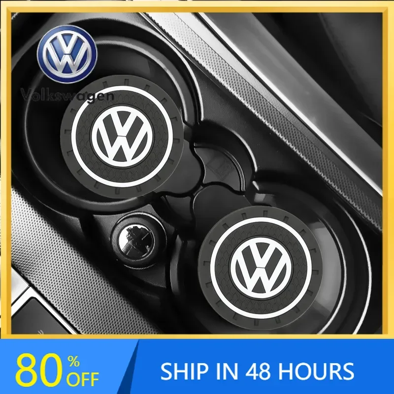 

2026 Hot For VW VOLKSWAGEN 2PCS Car Water Cup Bottle Holder Anti-slip Pad Mat Silica Gel for VW Volkswagen Golf Polo Passat To