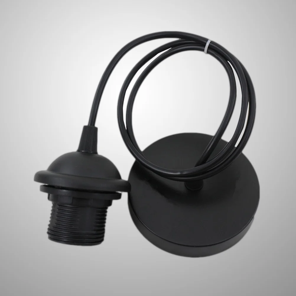 

2pcs E27 Lamp Holder Lampshade with Wire and Suction Cup DIY Lamp Holder for Home (Black Wire Length 1m)