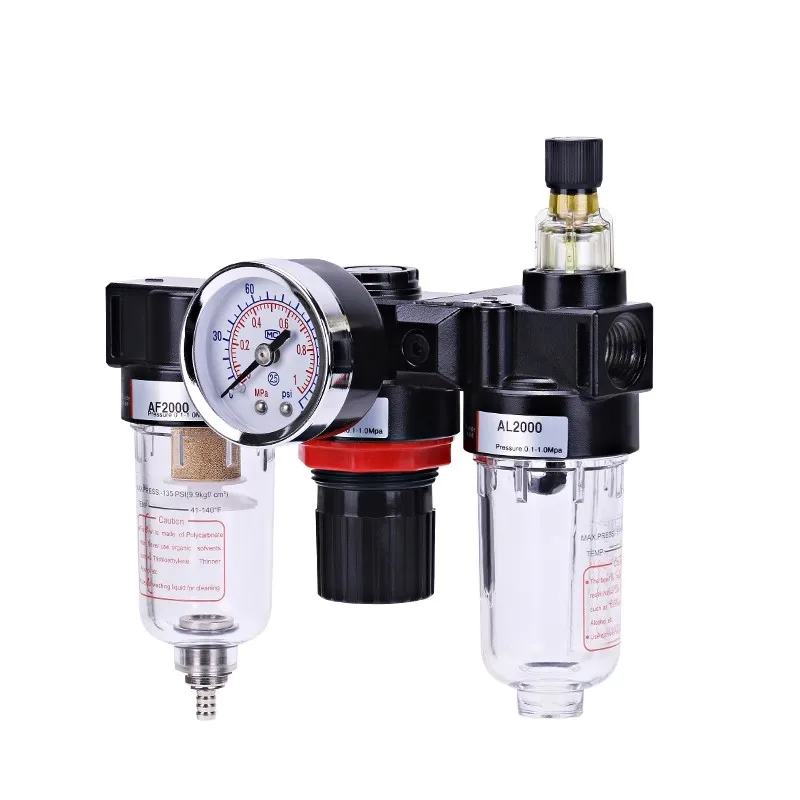 AC2000 1/4' Oil Water Separator for Water Filters Dehumidifier Air Compressor Pressure Regulation with Accessories