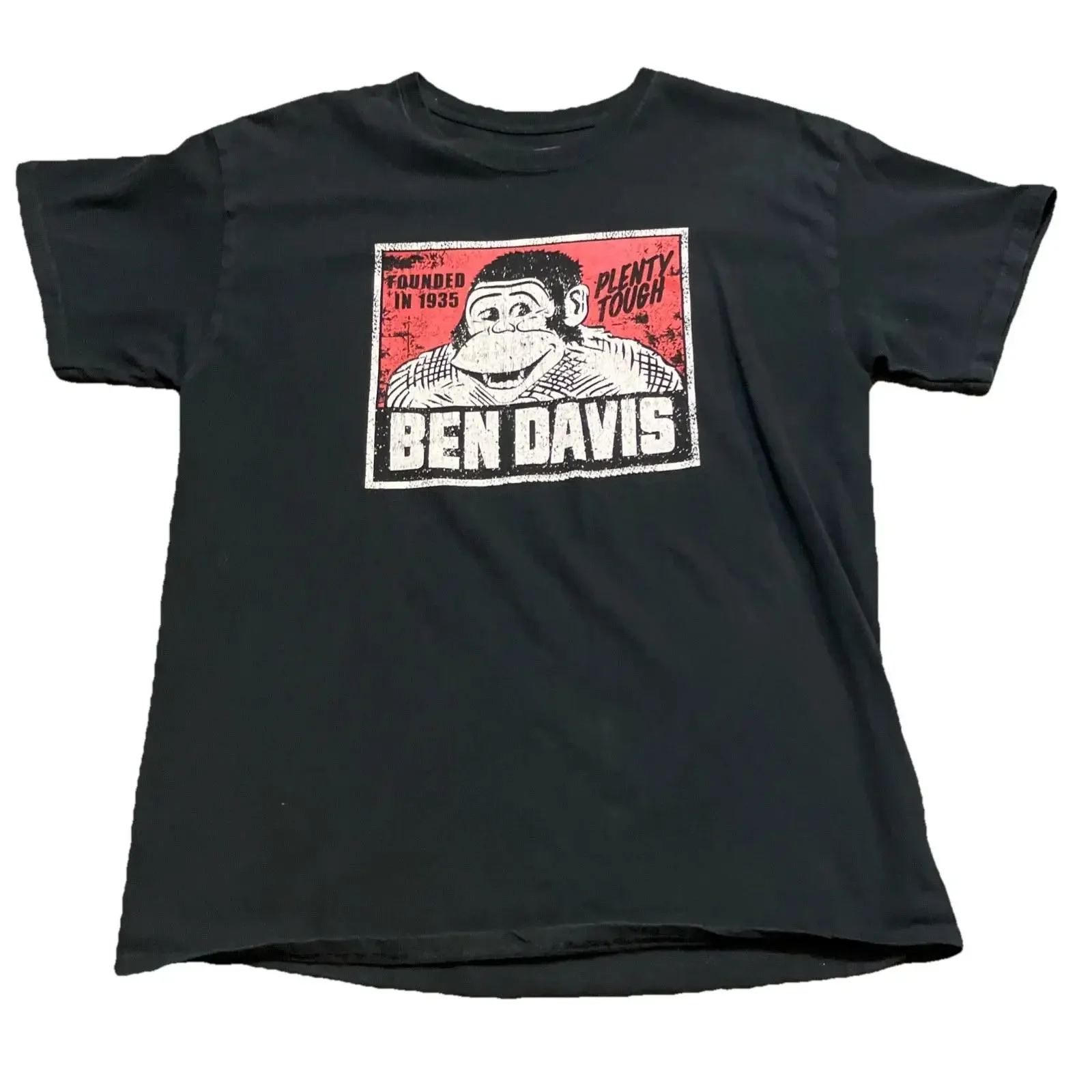 Ben Davis Gorilla Monkey Logo T Shirt Mens Size Large Black vintage Washed Stretched Comfortable Versatile Soft streetwear