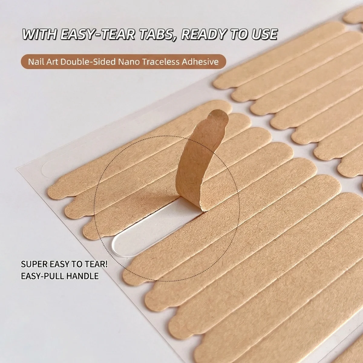 1Sheet Double-side Adhesive Tape for Press On Nails 60/62mm Transparent Traceless Jelly Sticker Strip For Nail Tips Nail Tools