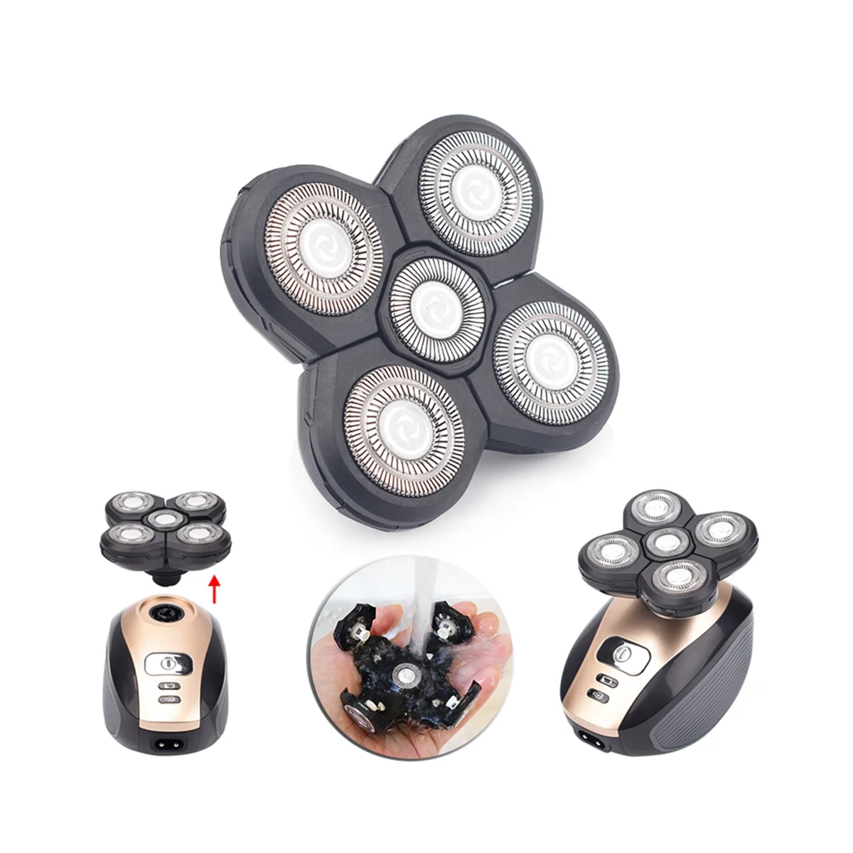 A14G-3PCS استبدال ماكينة حلاقة رئيس ماكينة حلاقة كهربائية 5 القاطع العائمة رئيس مقاوم للماء شفرة الفولاذ المقاوم للصدأ