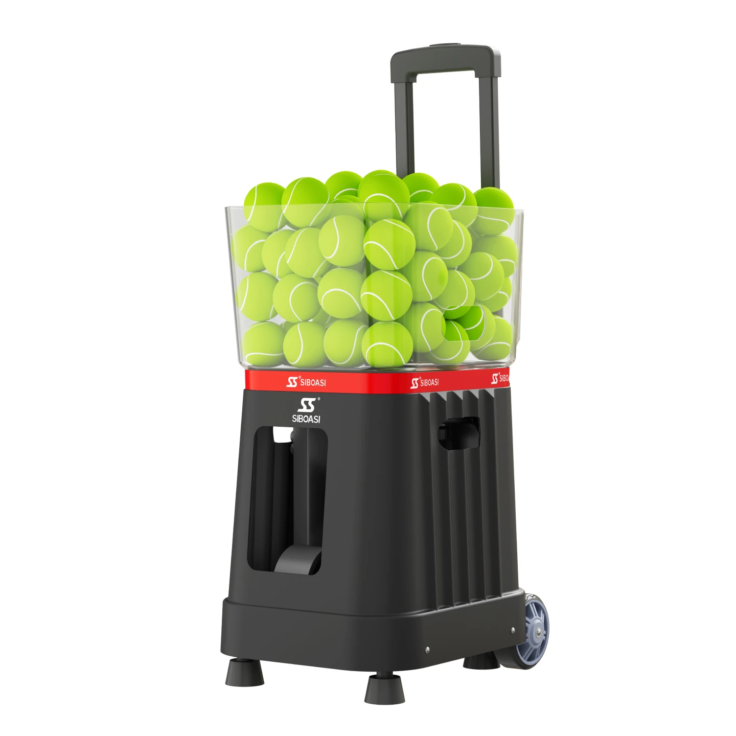 Portable Tennis Ball Machine ABS Remote Ball Thrower Trainer with 120 Balls for Indoor/Outdoor Use
